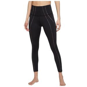 Nike Dri-Fit Yoga Black Sparkle Seam 7/8 Leggings Large